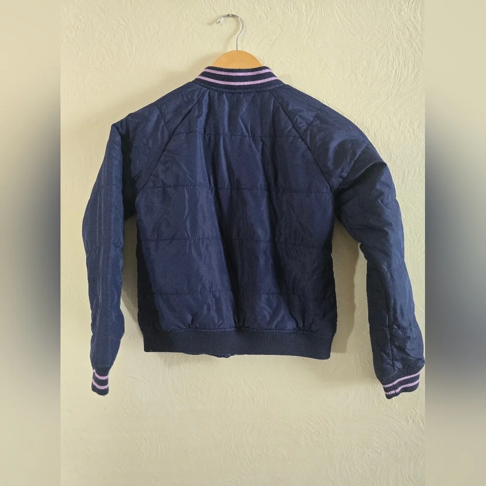 Old Navy, Girls Navy Jacket with Purple Trim, Size Large (10-12)